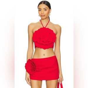 Lovers + Friends Zora Crop Top and Skort in Red